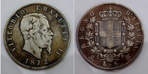 5 Ліра Kingdom of Italy (1861-1946) Срібло Victor Emmanuel II of Italy (1820 - 1878)