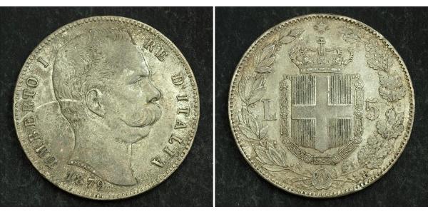5 Ліра Kingdom of Italy (1861-1946) Срібло Умберто I (1844-1900)