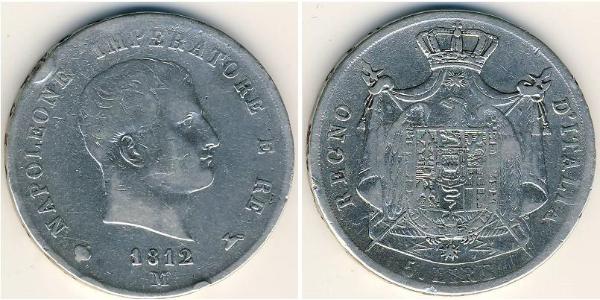 5 Ліра Італія Срібло Наполеон I Бонапарт(1769 - 1821)