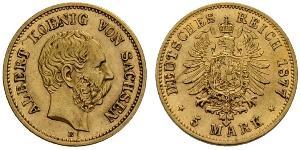 5 Марка Саксония (королевство) (1806 - 1918) Золото 