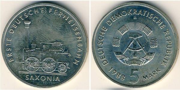 5 Марка Германская Демократическая Республика (1949-1990) Никель/Медь 
