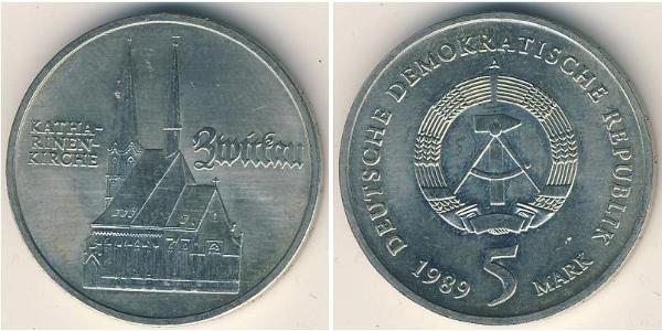 5 Марка Германская Демократическая Республика (1949-1990) Никель/Медь 