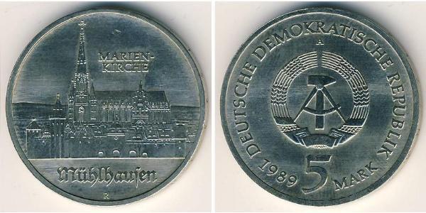 5 Марка Німецька Демократична Республіка (1949-1990) Нікель/Мідь 