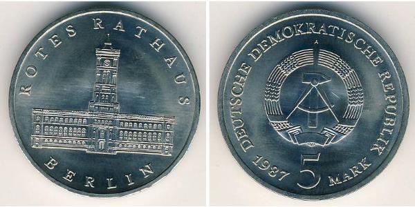5 Марка Німецька Демократична Республіка (1949-1990) Нікель/Мідь 