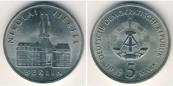5 Марка Німецька Демократична Республіка (1949-1990) Нікель/Мідь 