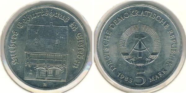5 Марка Німецька Демократична Республіка (1949-1990) Цинк/Нікель/Мідь 