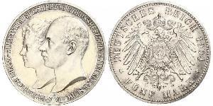 5 Марка Duchy of Mecklenburg-Schwerin (1352-1918) Серебро Frederick Francis IV, Grand Duke of Mecklenburg (1882 - 1945)