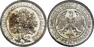 5 Марка Веймарская республика (1918-1933) / Германия Серебро 
