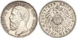 5 Марка Великое герцогство Баден (1806-1918) Серебро Фридрих I (великий герцог Баденский) (1826 - 1907)