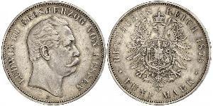 5 Марка Великое герцогство Гессен (1806 - 1918) Серебро Людвиг III (великий герцог Гессенский)