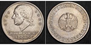 5 Марка Германская империя (1871-1918) Серебро Лессинг, Готхольд Эфраим