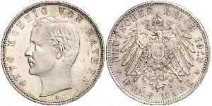5 Марка Королевство Бавария (1806 - 1918) Серебро Отто I (король Баварии)(1848 – 1916)