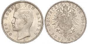 5 Марка Королевство Бавария (1806 - 1918) Серебро Отто I (король Баварии)(1848 – 1916)