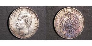 5 Марка Королевство Бавария (1806 - 1918) Серебро Отто I (король Баварии)(1848 – 1916)