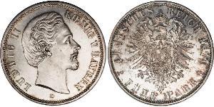 5 Марка Королевство Бавария (1806 - 1918) Серебро Людвиг II (король Баварии)(1845 – 1886)