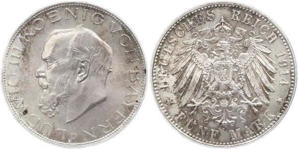 5 Марка Королевство Бавария (1806 - 1918) Серебро Людвиг III (король Баварии) (1845 – 1921)