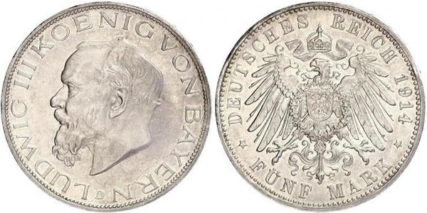 5 Марка Королевство Бавария (1806 - 1918) Серебро Людвиг III (король Баварии) (1845 – 1921)
