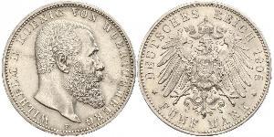 5 Марка Королевство Вюртемберг (1806-1918) Серебро Wilhelm II, German Emperor (1859-1941)