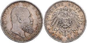 5 Марка Королевство Вюртемберг (1806-1918) Серебро Wilhelm II, German Emperor (1859-1941)