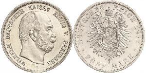 5 Марка Пруссия (королевство) (1701-1918) Серебро Wilhelm I, German Emperor (1797-1888)