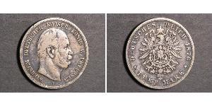 5 Марка Пруссия (королевство) (1701-1918) Серебро Wilhelm I, German Emperor (1797-1888)