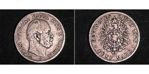 5 Марка Пруссия (королевство) (1701-1918) Серебро Wilhelm I, German Emperor (1797-1888)