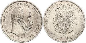 5 Марка Пруссия (королевство) (1701-1918) Серебро Wilhelm I, German Emperor (1797-1888)