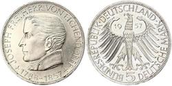 5 Марка ФРГ (1949-1990) Серебро Эйхендорф, Йозеф фон