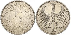 5 Марка ФРГ (1949-1990) Серебро 