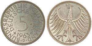 5 Марка ФРГ (1949-1990) Серебро 
