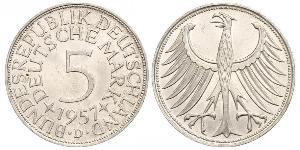 5 Марка ФРГ (1949-1990) Серебро 