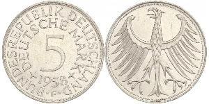 5 Марка ФРГ (1949-1990) Серебро 
