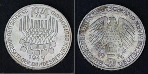 5 Марка ФРГ (1949-1990) Серебро 