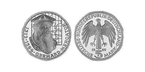 5 Марка ФРГ (1949-1990) Серебро 