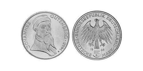 5 Марка ФРГ (1949-1990) Серебро 