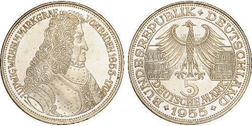 5 Марка ФРГ (1949-1990) Серебро 
