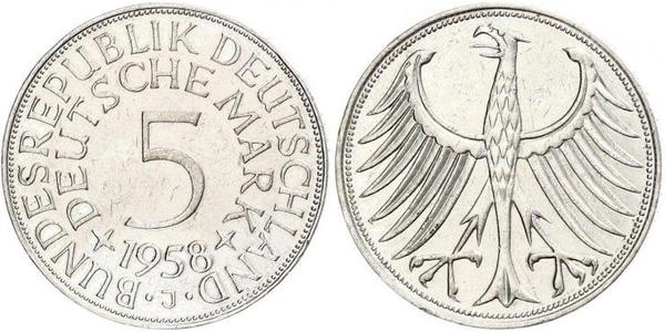 5 Марка ФРГ (1949-1990) Серебро 