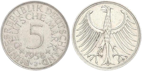 5 Марка ФРГ (1949-1990) Серебро 