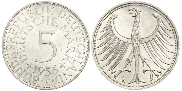5 Марка ФРГ (1949-1990) Серебро 
