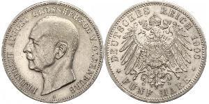 5 Марка Grand Duchy of Oldenburg (1814 - 1918) Срібло Frederick Augustus III of Saxony (1865-1932)