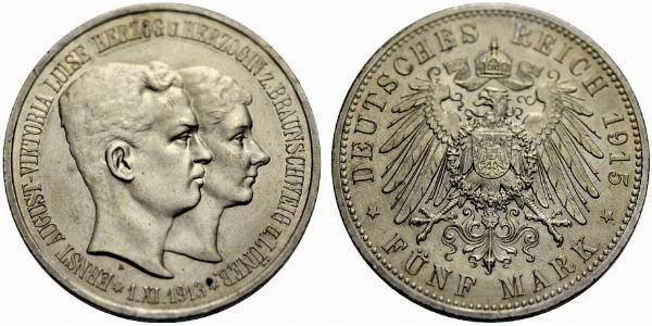 5 Марка null Срібло Ernest Augustus, Duke of Brunswick (1887 - 1953)