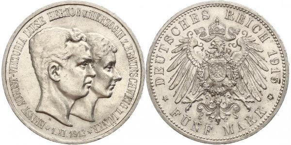5 Марка null Срібло Ernest Augustus, Duke of Brunswick (1887 - 1953)