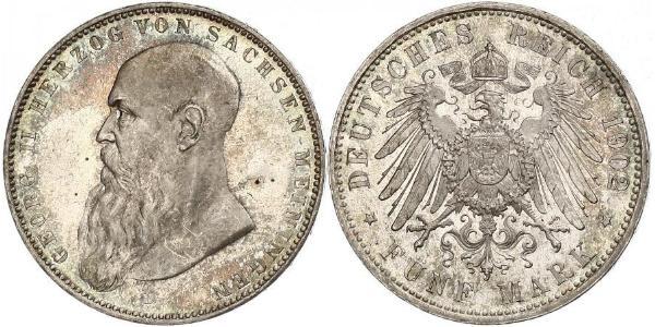 5 Марка null Срібло Georg II, Duke of Saxe-Meiningen