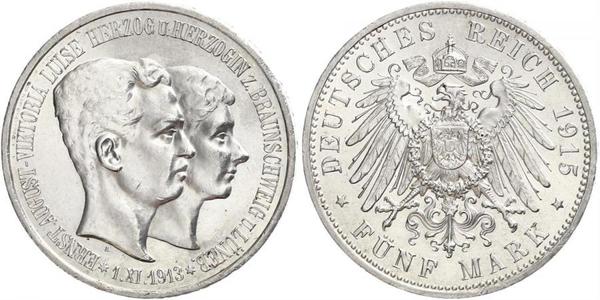 5 Марка null Срібло Ernest Augustus, Duke of Brunswick (1887 - 1953)