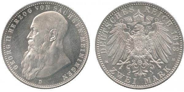 5 Марка null Срібло Georg II, Duke of Saxe-Meiningen