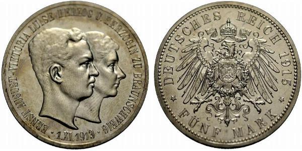 5 Марка null Срібло Ernest Augustus, Duke of Brunswick (1887 - 1953)