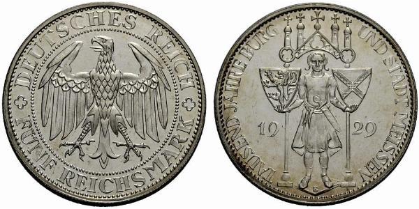 5 Марка Веймарська республіка (1918-1933) Срібло 