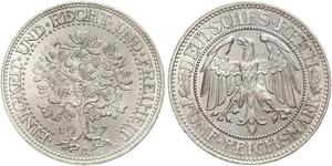5 Марка Веймарська республіка (1918-1933) / Німеччина Срібло 