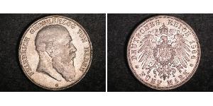 5 Марка Велике герцогство Баден (1806-1918) Срібло Frederick I, Grand Duke of Baden (1826 - 1907)