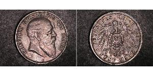 5 Марка Велике герцогство Баден (1806-1918) Срібло Frederick I, Grand Duke of Baden (1826 - 1907)